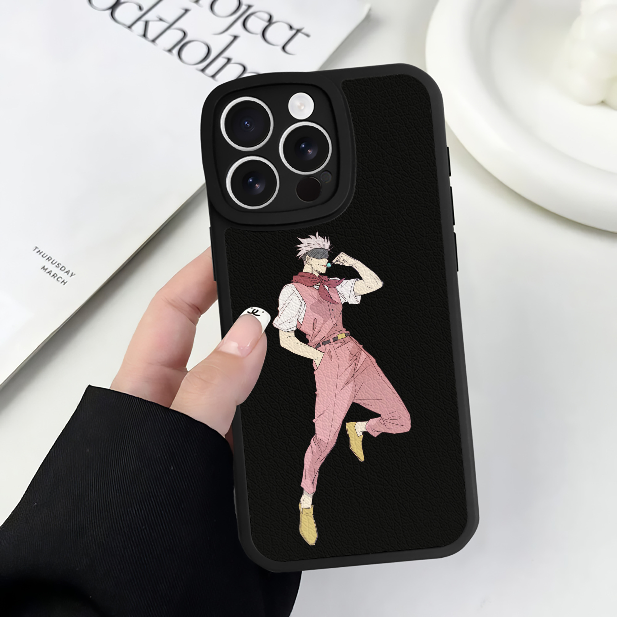 （画像用） 呪術廻戦 Jujutsu Kaisen 【iPhone 16シリーズ対応】シリコンスマホケース（レザー調） 材質：シリコン